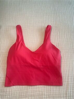 Lululemon Longline Sports Bra Tank | Pink Coral | Size 8 | Built-In Bra